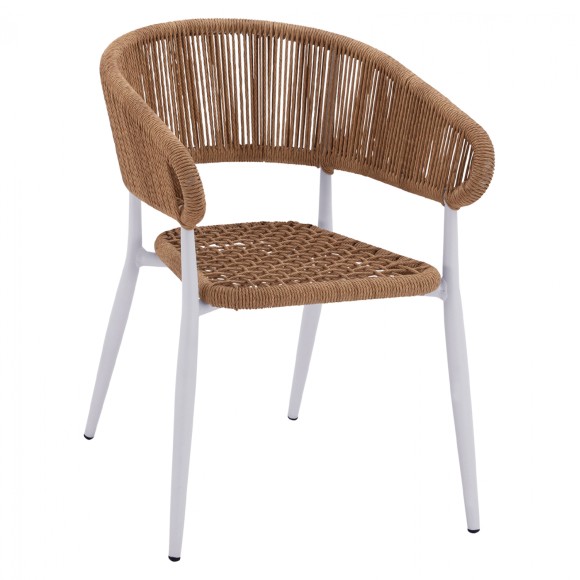 ΠΟΛΥΘΡΟΝΑ ΑΛΟΥΜΙΝΙΟΥ ΛΕΥΚΗ ΜΕ ΣΥΝΘΕΤΙΚΟ RATTAN ΜΠΕΖ FB95783.02 56x60x78Y εκ.