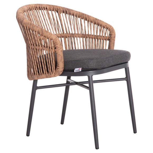 ΠΟΛΥΘΡΟΝΑ ΑΛΟΥΜΙΝΙΟΥ FB96265.01 ΣΚΟΥΡΟ ΓΚΡΙ- P.E.RATTAN ΣΕ ΦΥΣΙΚΟ 58x61x75Υεκ.