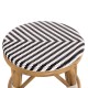 ΣΚΑΜΠΟ ΑΛΟΥΜΙΝΙΟΥ FB96285.03 BAMBOO LOOK-TEXTILENE ΛΕΥΚΟ-ΜΑΥΡΟ Φ36x46Υεκ.