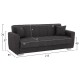 ΚΑΝΑΠΕΣ ΚΡΕΒΑΤΙ ΤΡΙΘΕΣΙΟΣ FB93240.03 ΓΚΡΙ 215x85x76Υ εκ.