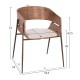 ΠΟΛΥΘΡΟΝΑ FB918254.01 PLYWOOD ΣΕ WHITEWASH--ΜΕΤΑΛΛΟ ΣΕ ΧΑΛΚΙΝΟ 55,5x55x72Υεκ. - 2τμχ