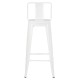 ΣΚΑΜΠΟ BAR ME ΠΛΑΤΗ ΜΕΤΑΛΛΙΚΟ FB98643.41 ΛΕΥΚΟ ΜΑΤ 42x42x100Υεκ.
