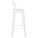 ΣΚΑΜΠΟ BAR ME ΠΛΑΤΗ ΜΕΤΑΛΛΙΚΟ FB98643.41 ΛΕΥΚΟ ΜΑΤ 42x42x100Υεκ.