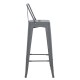 ΣΚΑΜΠΟ BAR ME ΠΛΑΤΗ ΜΕΤΑΛΛΙΚΟ FB98643.50 ΓΚΡΙ 42x42x100Υεκ.
