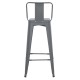 ΣΚΑΜΠΟ BAR ME ΠΛΑΤΗ ΜΕΤΑΛΛΙΚΟ FB98643.50 ΓΚΡΙ 42x42x100Υεκ.