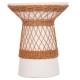 ΒΟΗΘΗΤΙΚΟ ΤΡΑΠΕΖΙ ΣΤΡΟΓΓΥΛΟ FB918167.02 FIBER CEMENT ΛΕΥΚΟ & RATTAN Φ40x45Υεκ