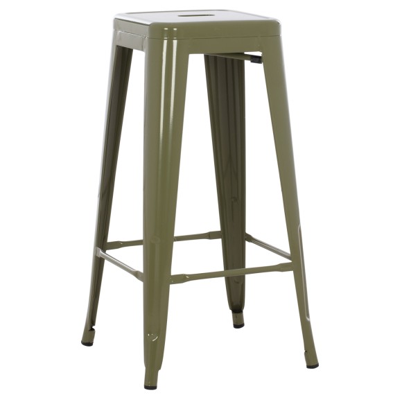 ΣΚΑΜΠΟ ΜΠΑΡ ΜΕΤΑΛΛΙΚΟ FB98642.43 ΣΕ DARK OLIVE 43x43x78Υεκ.