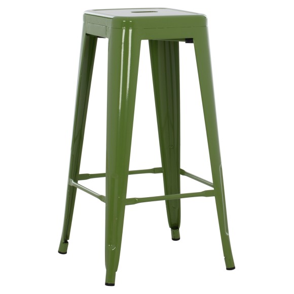 ΣΚΑΜΠΟ ΜΠΑΡ ΜΕΤΑΛΛΙΚΟ FB98642.53 ΣΕ LIGHT OLIVE GREEN 43x43x78Υεκ.