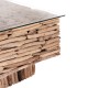 ΤΡΑΠΕΖΙ ΣΑΛΟΝΙΟΥ ΤΕΤΡΑΓΩΝΟ FB99960 DRIFTWOOD--ΓΥΑΛΙ 95x95x51,5Υεκ.