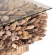 ΤΡΑΠΕΖΙ ΣΑΛΟΝΙΟΥ ΤΕΤΡΑΓΩΝΟ FB99961 DRIFTWOOD--ΓΥΑΛΙ 75x75x51Υεκ.