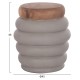 ΤΡΑΠΕΖΙ ΒΟΗΘΗΤΙΚΟ FB918172.03 FIBER CEMENT ΓΚΡΙ- ΞΥΛΟ TEAK TOP Φ45x46Υεκ.