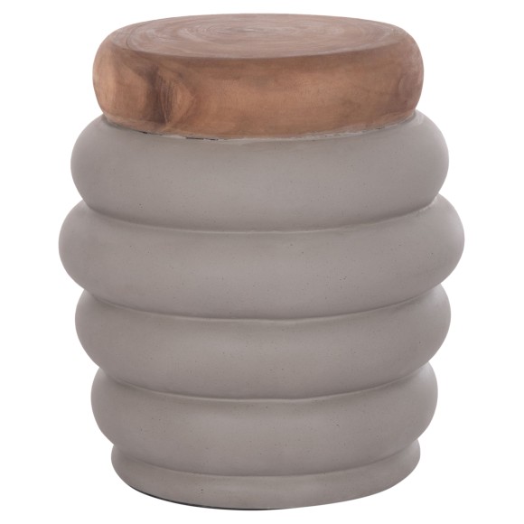 ΤΡΑΠΕΖΙ ΒΟΗΘΗΤΙΚΟ FB918172.03 FIBER CEMENT ΓΚΡΙ- ΞΥΛΟ TEAK TOP Φ45x46Υεκ.