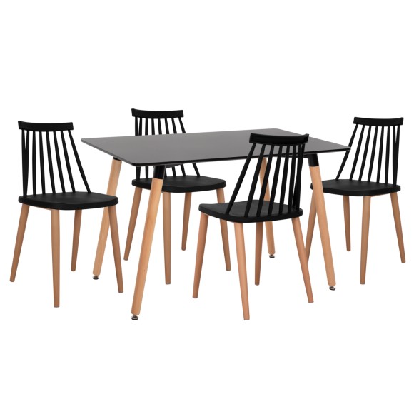 ΣΕΤ ΤΡΑΠΕΖΑΡΙΑΣ 5ΤΜΧ FB921178 MDF TOP ΣΕ ΜΑΥΡΟ-ΣΚΕΛΕΤΟΣ ΣΕ ΦΥΣΙΚΟ ΞΥΛΟΥ