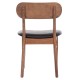 KΑΡΕΚΛΑ ΤΡΑΠΕΖΑΡΙΑΣ FB99945.03 ΚΑΡΥΔΙ RUBBERWOOD-ΜΑΥΡΟ PU 51x48x79Υεκ - 2τμχ