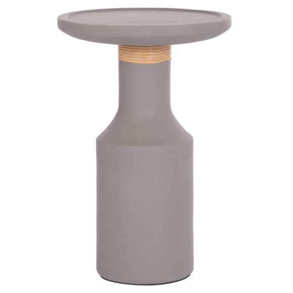 ΒΟΗΘΗΤΙΚΟ ΤΡΑΠΕΖΙ FB918169.03 FIBER CEMENT ΓΚΡΙ-ΦΥΣΙΚΟ RATTAN--Φ40x61Υεκ.