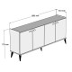 ΜΠΟΥΦΕΣ ΜΕΛΑΜΙΝΗΣ FB99045.01 NATURAL WOOD - ΜΑΥΡΟ ΜΑΡΜΑΡΟ 180x41x77,8Y εκ.