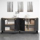 ΜΠΟΥΦΕΣ ΜΕΛΑΜΙΝΗΣ FB99045.01 NATURAL WOOD - ΜΑΥΡΟ ΜΑΡΜΑΡΟ 180x41x77,8Y εκ.