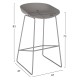 ΣΚΑΜΠΟ ΜΕΤΑΛΛΙΚΟ FB98450.10 ΜΕ ΚΑΘΙΣΜΑ PP ΓΚΡΙ 47x47x83 εκ. - 2τμχ