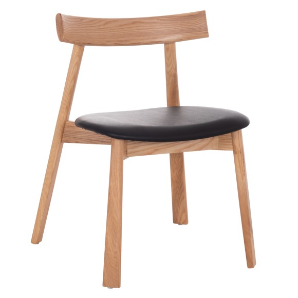 KΑΡΕΚΛΑ ΤΡΑΠΕΖΑΡΙΑΣ FB918245.04 RUBBERWOOD-ΜΑΥΡΟ PU 60x54x72Υεκ - 2τμχ