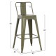 ΣΚΑΜΠΟ ΜΕΣΑΙΟΥ ΥΨΟΥΣ ΜΕΤΑΛΛΙΚΟ ΣΕ DARK OLIVE GREEN FB98574.03 42x42x98 cm.