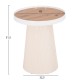 ΤΡΑΠΕΖΑΚΙ ΒΟΗΘΗΤΙΚΟ FB918023.02 MDF TOP ΦΥΣΙΚΟ ΞΥΛΟΥ-ΒΑΣΗ ΛΕΥΚΗ Φ45x51,5Υεκ.