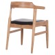 ΠΟΛΥΘΡΟΝΑ FB99946.01 RUBBERWOOD ΣΕ LIGHT OAK & PU ΣΕ ΜΑΥΡΟ 57x53x72Υεκ - 2τμχ