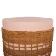 ΒΟΗΘΗΤΙΚΟ ΤΡΑΠΕΖΙ FB918166 FIBER CEMENT ΡΟΖ-RATTAN ΦΥΣΙΚΟ Φ44.5x45Υεκ.