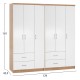 ΝΤΟΥΛΑΠΑ 6ΦΥΛΛΗ FB921236.02 ΜΕΛΑΜΙΝΗ SONAMA & ΛΕΥΚΟ 180x42,5Χ181Υεκ.