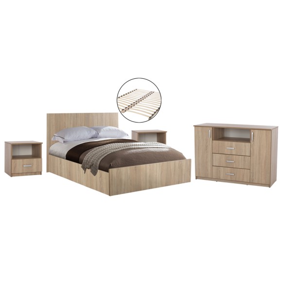 ΣΕΤ ΚΡΕΒΑΤΟΚΑΜΑΡΑΣ 5ΤΜΧ FB911758 ΜΕΛΑΜΙΝΗ SONAMA OAK-ΓΙΑ ΣΤΡΩΜΑ 160x200εκ