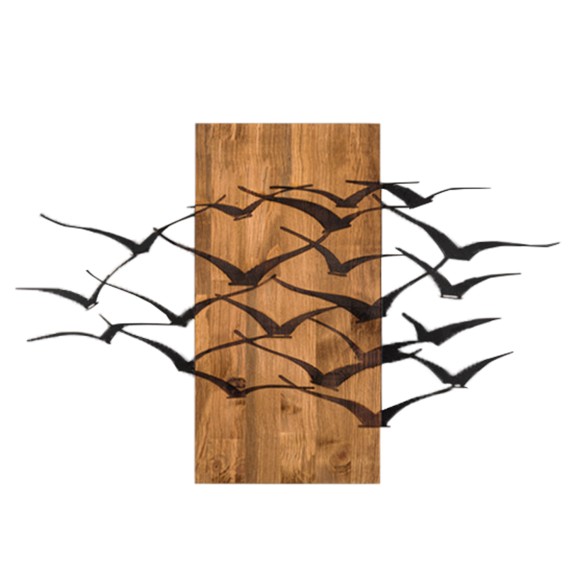 ΔΙΑΚΟΣΜΗΤΙΚΟ ΤΟΙΧΟΥ ΠΟΥΛΙΑ FB94805-ΦΥΛΛΑ ΜΕΤΑΛΛΟΥ ΜΑΥΡΑ-ΞΥΛΟ 86x3(βάθος)x58Υεκ.