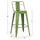 ΣΚΑΜΠΟ ΜΠΑΡ ΜΕΣΑΙΟΥ ΥΨΟΥΣ ΜΕΤΑΛΛΙΚΟ FB98574.43 DARK OLIVE GREEN 43x43x88Υεκ.