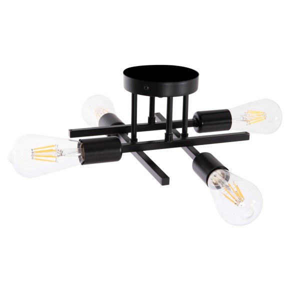 ΦΩΤΙΣΤΙΚΟ ΟΡΟΦΗΣ ΠΟΛΥΦΩΤΟ FB97428.11 ΜΕΤΑΛΛΟ ΣΕ ΜΑΥΡΟ 28x28x15Υεκ.