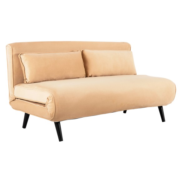 ΚΑΝΑΠΕΣ ΚΡΕΒΑΤΙ 2 ΑΤΟΜΩΝ FB93077.17 2ΘΕΣΙΟΣ ΜΕ ΒΕΛΟΥΔΟ ΜΠΕΖ 140x80x77Yεκ.