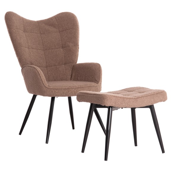 ΠΟΛΥΘΡΟΝΑ ΜΠΕΡΖΕΡΑ ΜΕ ΥΠΟΠΟΔΙΟ FB98918.26 ΥΦΑΣΜΑ ΜΠΟΥΚΛΕ ΚΑΦΕ 69x73x96Yεκ.