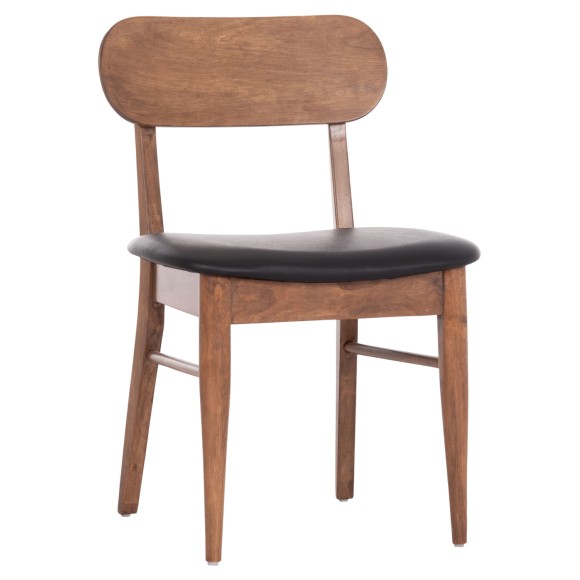 KΑΡΕΚΛΑ ΤΡΑΠΕΖΑΡΙΑΣ FB99945.03 ΚΑΡΥΔΙ RUBBERWOOD-ΜΑΥΡΟ PU 51x48x79Υεκ - 2τμχ