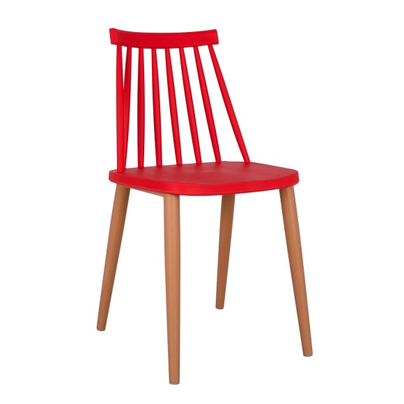 ΚΑΡΕΚΛΑ ΤΡΑΠΕΖΑΡΙΑΣ FB98052.07 ΚΟΚΚΙΝΗ ΜΕ ΜΕΤΑΛΛΙΚΑ ΠΟΔΙΑ 42,5x47x81,5 εκ. - 4τμχ