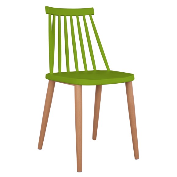 ΚΑΡΕΚΛΑ ΤΡΑΠΕΖΑΡΙΑΣ FB98052.08 ΠΡΑΣΙΝΗ ΜΕ ΜΕΤΑΛΛΙΚΑ ΠΟΔΙΑ 42,5x47x81,5 εκ. - 4τμχ