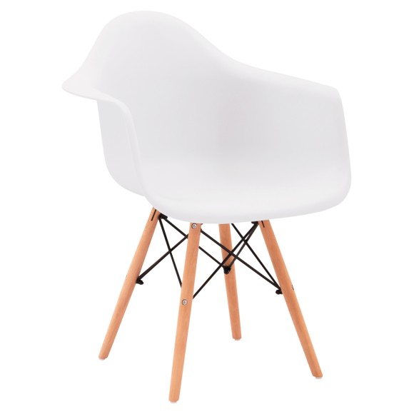 ΠΟΛΥΘΡΟΝΑ ΜΕ ΞΥΛΙΝΑ ΠΟΔΙΑ & ΚΑΘΙΣΜΑ ΛΕΥΚΟ FB9005.01 64x60x81 εκ. - 4τμχ