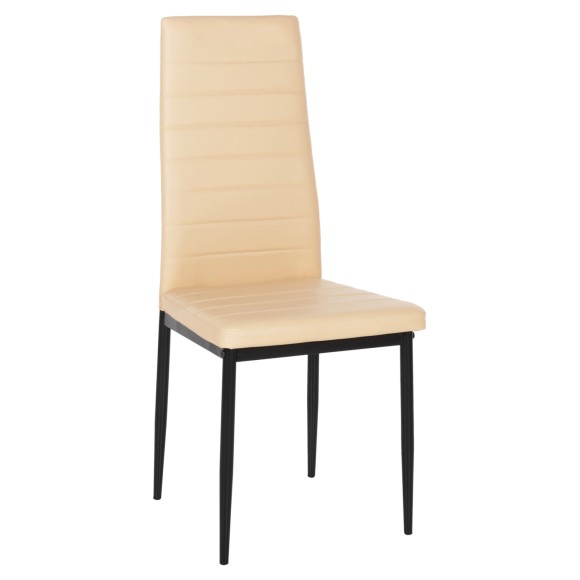 ΚΑΡΕΚΛΑ ΤΡΑΠΕΖΑΡΙΑΣ FB90037.25 ΑΝΟΙΧΤΟ ΚΡΕΜ PU ΣΚΕΛΕΤΟΣ ΜΑΥΡΟΣ ΜΕΤΑΛ. (K/D) 42x44x95Υεκ - 4τμχ