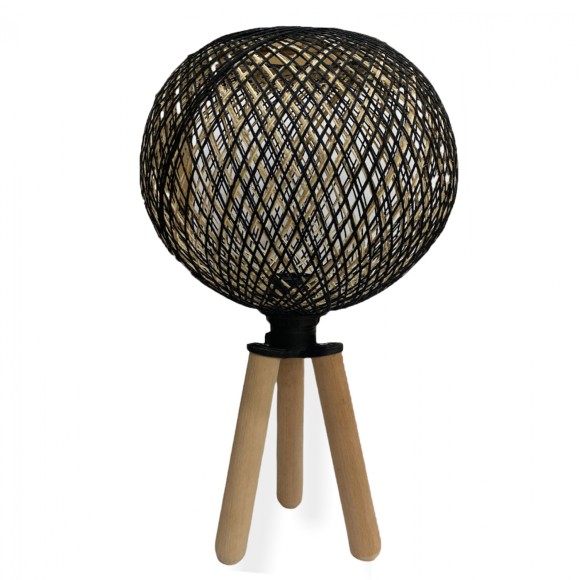 ΦΩΤΙΣΤΙΚΟ ΕΠΙΤΡΑΠΕΖΙΟ ΑΠΟ ΞΥΛΟ ΚΑΙ ΣΧΟΙΝΙ ΜΑΥΡΟ FB97378.01 Φ24x42Υ εκ.