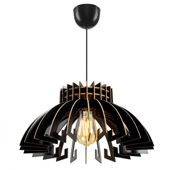 ΦΩΤΙΣΤΙΚΟ ΟΡΟΦΗΣ ΞΥΛΙΝΟ ΚΡΕΜΑΣΤΟ ΜΑΥΡΟ FB97349.03 Φ52x45Υ εκ.