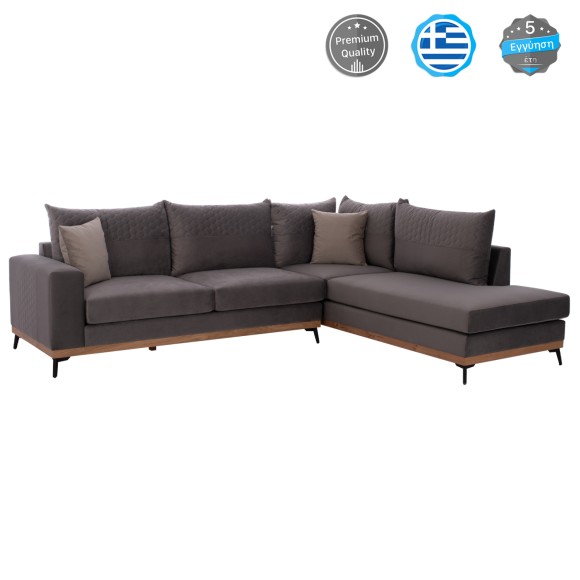 ΚΑΝΑΠΕΣ ΔΕΞΙΑ ΓΩΝΙΑ ΥΦΑΣΜΑ ΑΛΕΚΙΑΣΤΟ ΓΚΡΙ 290Χ240Χ94Υεκ. FB93253.01R