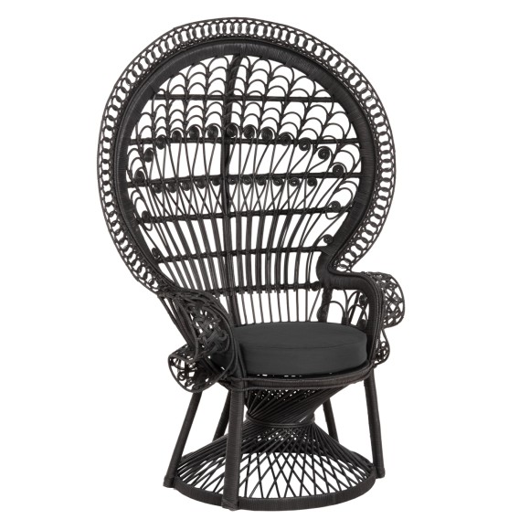 ΠΟΛΥΘΡΟΝΑ FB99342.03 RATTAN ΜΑΥΡΟ-ΜΑΞΙΛΑΡΙ ΜΑΥΡΟ 114x72x150Yεκ.