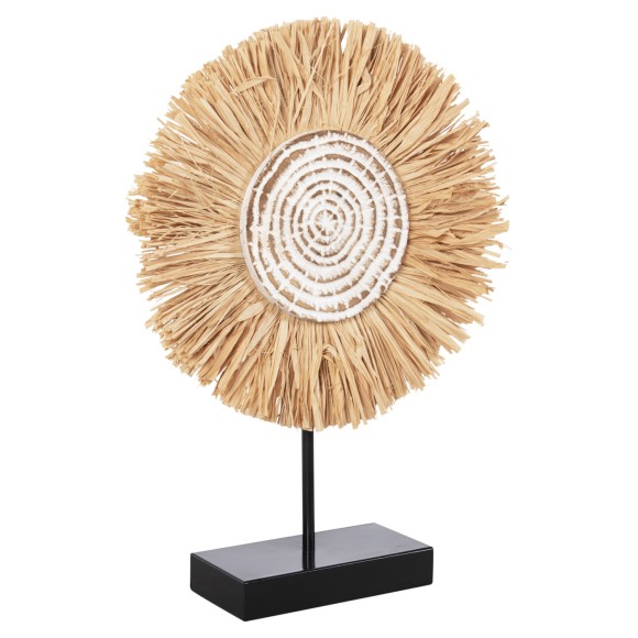 ΕΠΙΤΡΑΠΕΖΙΟ ΔΙΑΚΟΣΜΗΤΙΚΟ FB94224 ΙΝΕΣ RAFFIA ΣΕ ΦΥΣΙΚΟ-ΜΑΥΡΗ ΞΥΛΙΝΗ ΒΑΣΗ 18x9x43Υεκ.