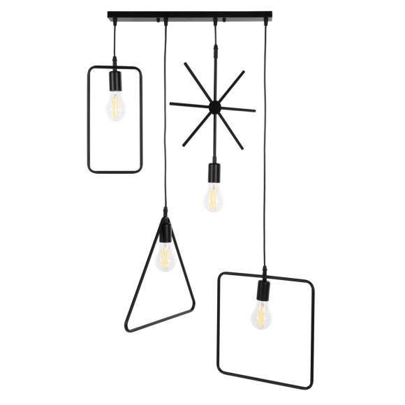 ΦΩΤΙΣΤΙΚΟ ΟΡΟΦΗΣ 4-ΦΩΤΟ FB94099 ΜΑΥΡΑ ΜΕΤΑΛΛΙΚΑ ΣΧΗΜΑΤΑ 70x38x106Υ εκ.