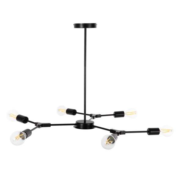 ΦΩΤΙΣΤΙΚΟ ΟΡΟΦΗΣ ΚΡΕΜΑΣΤΟ FB94125 6-ΦΩΤΟ ΜΑΥΡΟ ΜΕΤΑΛΛΟ 75x75x75Υεκ