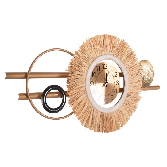 ΡΟΛΟΙ ΤΟΙΧΟΥ FB94200 ΜΕΤΑΛΛΟ & ΙΝΕΣ RAFFIA ΣΕ ΓΗΙΝΑ ΧΡΩΜΑΤΑ 100x49Υεκ.