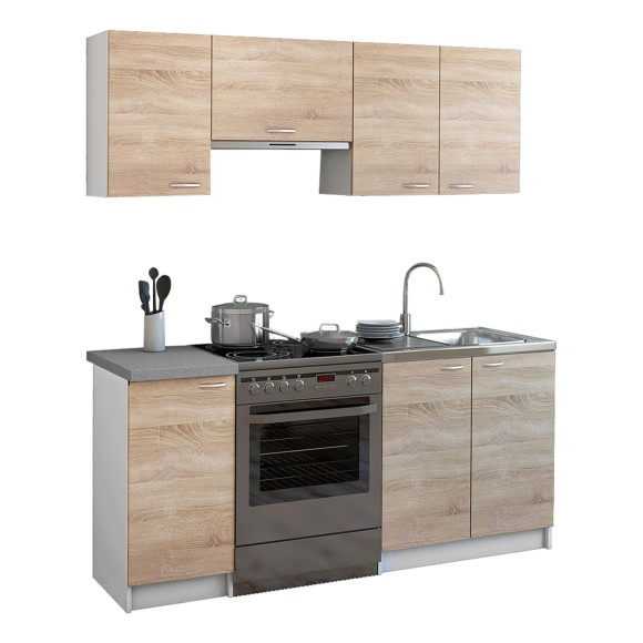 ΣΥΝΘΕΣΗ ΚΟΥΖΙΝΑΣ ΜΕΛΑΜΙΝΗ SONAMA-ΛΕΥΚΟ FB92441 180x29,2-46εκ.