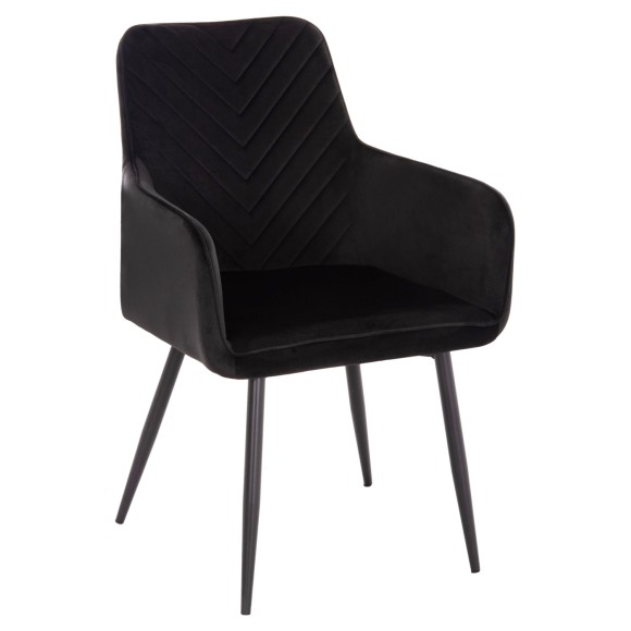 ΠΟΛΥΘΡΟΝΑ FB98582.04 ΜΑΥΡΟ ΒΕΛΟΥΔΟ & ΜΑΥΡΑ ΜΕΤΑΛΛΙΚΑ ΠΟΔΙΑ 54x57x84Yεκ. - 2τμχ