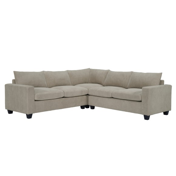 ΓΩΝΙΑΚΟΣ ΚΑΝΑΠΕΣ FB93286.03 ΜΠΕΖ ΥΦΑΣΜΑ 254x254x90(κάθισμα)x91Υεκ.